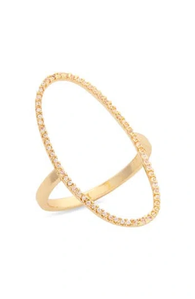 Nordstrom Rack Cz Pavé Open Oval Ring In Gold
