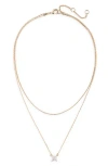 Nordstrom Rack Cz Pendant Layered Chain Necklace In Gold