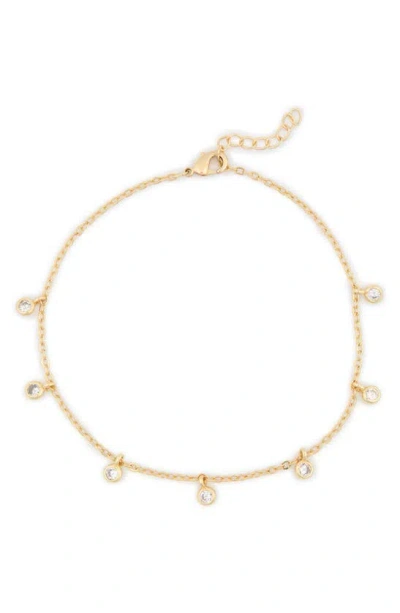 Nordstrom Rack Cz Shakey Charm Chain Anklet In Gold