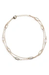 Nordstrom Rack Cz Station Chain Anklet In Gold