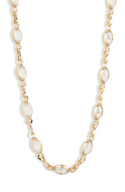 Nordstrom Rack Cz Station Chain Necklace In Gold