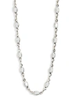 Nordstrom Rack Cz Station Chain Necklace In White