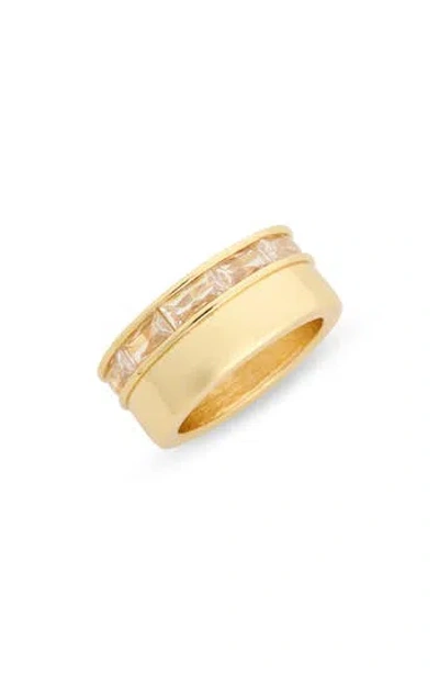Nordstrom Rack Cz Wide Band Ring In Clear- Gold