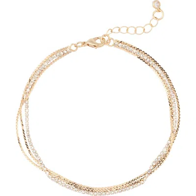 Nordstrom Rack Delicate Pavé Chain Anklet In Gold