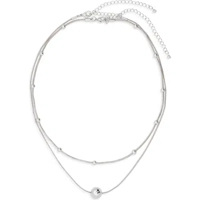 Nordstrom Rack Demi-fine 2-pack Chain Necklaces In Silver