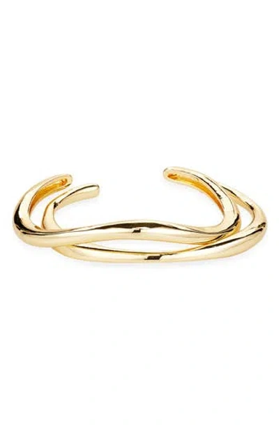 Nordstrom Rack Demi-fine 2-pack Cuff Bracelets In Gold