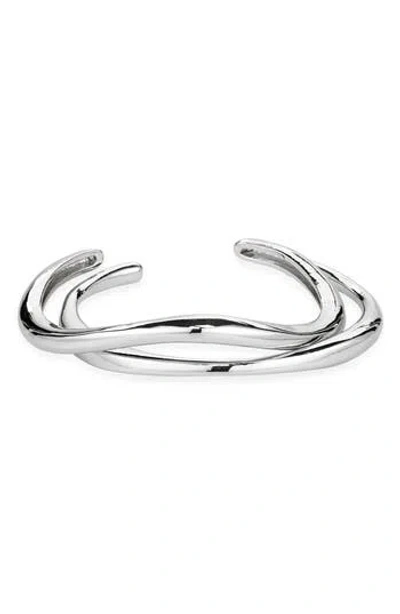 Nordstrom Rack Demi-fine 2-pack Cuff Bracelets In Silver