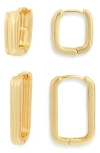 Nordstrom Rack Demi Fine 2-pack Square Hoop Earrings