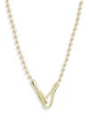 Nordstrom Rack Demi Fine Ball Chain Interlocking Link Pendant Necklace In Gold