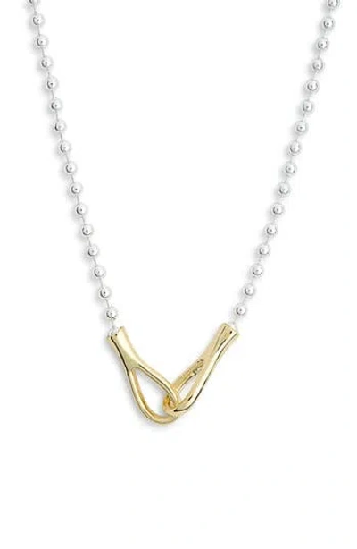 Nordstrom Rack Demi Fine Ball Chain Interlocking Link Pendant Necklace In Multi