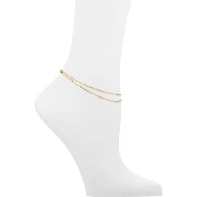 Nordstrom Rack Demi Fine Bar Station Layered Anklet In Gold