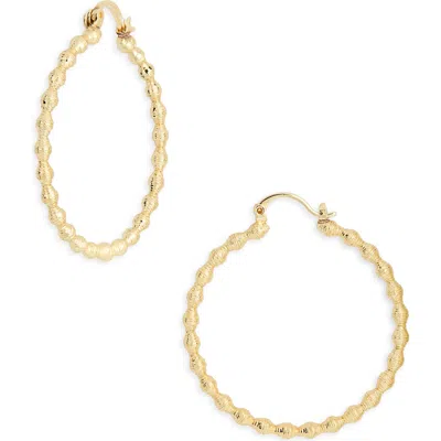 Nordstrom Rack Demi Fine Bead Textured Hoop Earrings In Orange