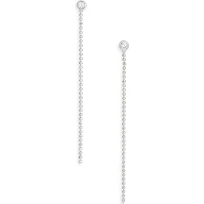 Nordstrom Rack Demi Fine Cubic Zirconia Ball Chain Linear Drop Earrings In Green
