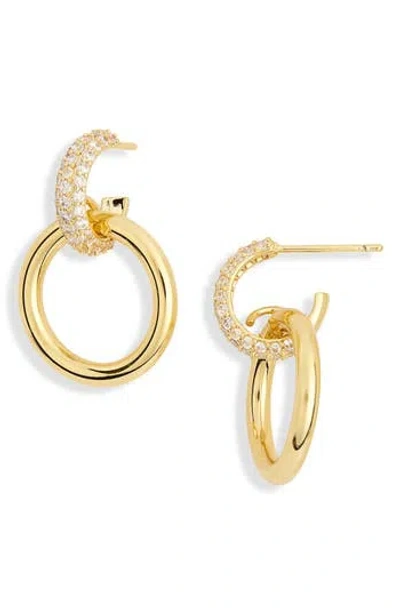 Nordstrom Rack Demi Fine Cubic Zirconia Frontal Hoop Drop Earrings In Gold