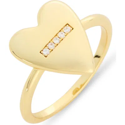 Nordstrom Rack Demi-fine Cubic Zirconia Heart Ring In Clear- Gold