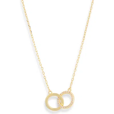 Nordstrom Rack Demi Fine Cubic Zirconia Interlocking Circle Pendant Necklace In Gold