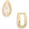 Nordstrom Rack Demi Fine Cubic Zirconia Pear Huggie Hoop Earrings In Gold