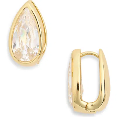 Nordstrom Rack Demi Fine Cubic Zirconia Pear Huggie Hoop Earrings In Gold
