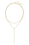 Nordstrom Rack Demi-fine Dot Chain Y-necklace In Brown