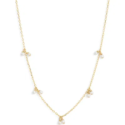 Nordstrom Rack Demi Fine Faux Pearl Charm Chain Necklace In Gold