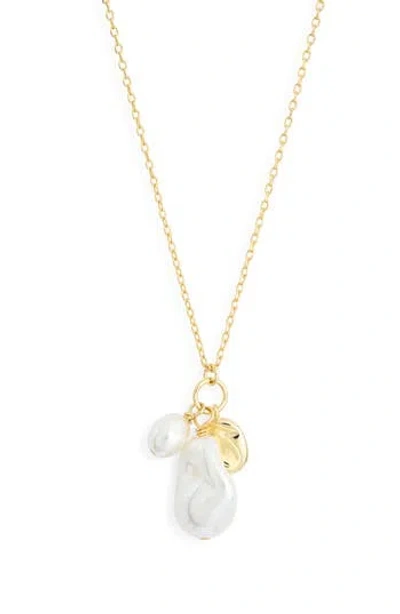 Nordstrom Rack Demi Fine Faux Pearl Charm Necklace In Multi