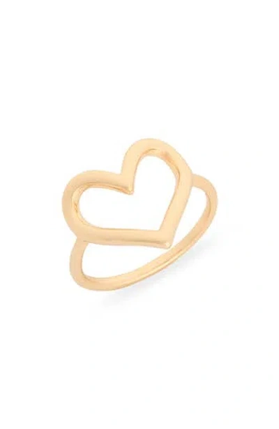 Nordstrom Rack Demi-fine Open Heart Ring In Gold
