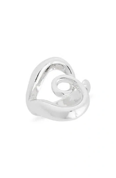Nordstrom Rack Demi Fine Open Heart Ring In Metallic