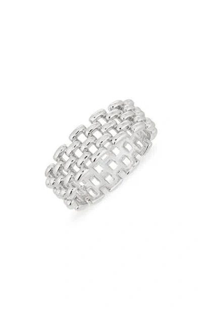 Nordstrom Rack Demi Fine Open Work Wide Band Ring In Metallic