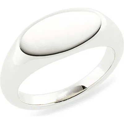 Nordstrom Rack Demi-fine Oval Signet Ring In Silver