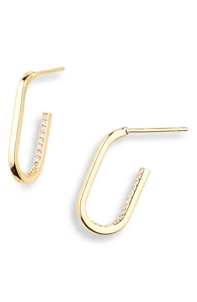 Nordstrom Rack Demi Fine Pavé Oval Hoop Earrings In Gold