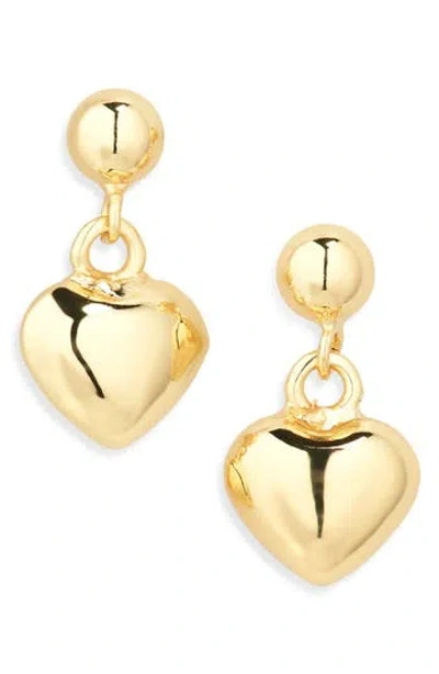 Nordstrom Rack Demi-fine Puff Heart Drop Earrings In Gold