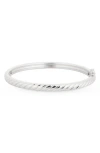 Nordstrom Rack Demi Fine Ribbed Hinged Bangle Bracelet In Silver