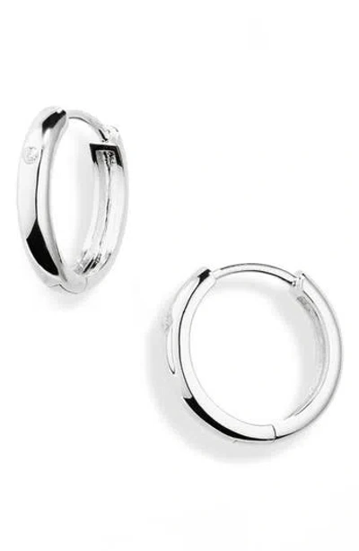 Nordstrom Rack Demi-fine Simple Huggie Hoop Earrings In Silver