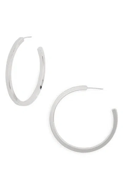 Nordstrom Rack Demi Fine Square Edge Hoop Earrings In Silver