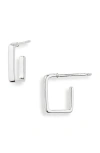 Nordstrom Rack Demi Fine Square Hoop Earrings In Metallic