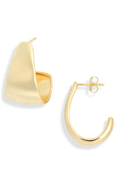Nordstrom Rack Demi Fine Tapered Hoop Earrings In Gold