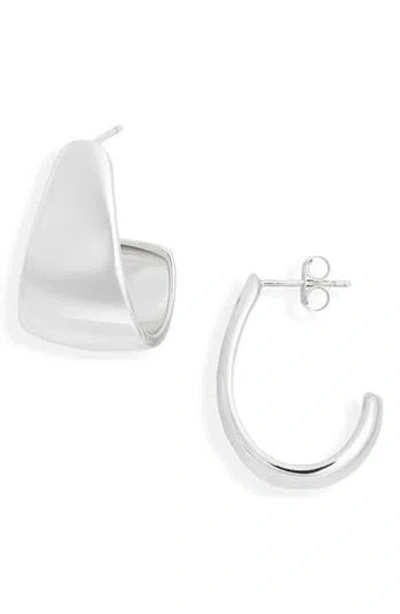 Nordstrom Rack Demi Fine Tapered Hoop Earrings In Metallic
