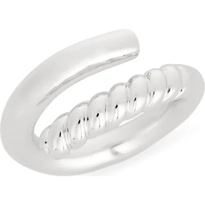 Nordstrom Rack Demi Fine Textured Bypass Ring In Silver