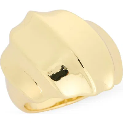 Nordstrom Rack Demi Fine Wave Textured Ring In Gold