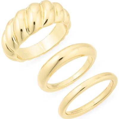 Nordstrom Rack Demi-fine 3-pack Assorted Rings In Gold