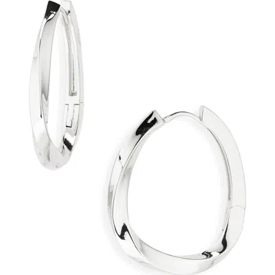 Nordstrom Rack Demi-fine Twist Hoop Earrings In Silver