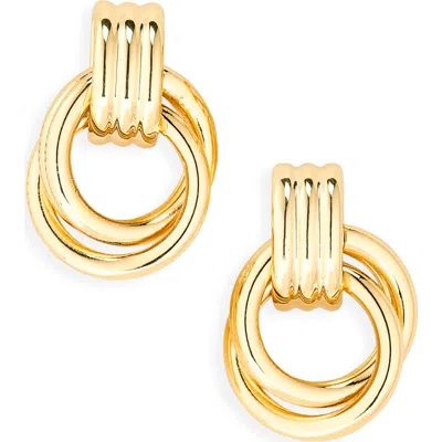 Nordstrom Rack Demi-fine Two-tone Frontal Hoop Earrings In Gold