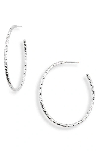 Nordstrom Rack Diamond Cut Hoop Earrings In Metallic