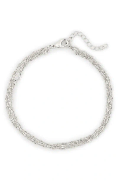 Nordstrom Rack Diamond Cut Layered Chain Bracelet In Silver