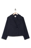 Nordstrom Rack Double Breasted Crop Trench Coat In Navy Night