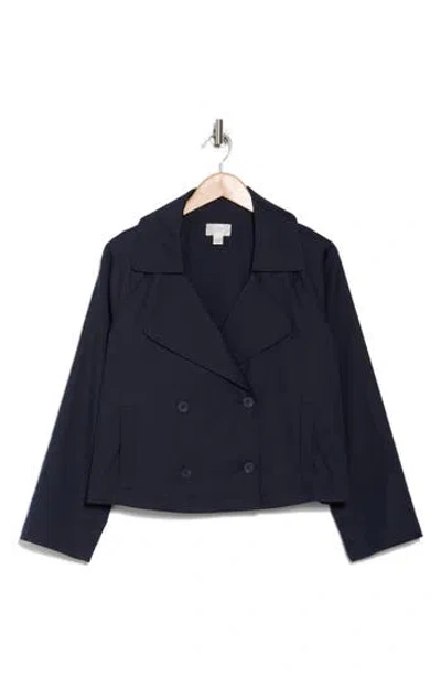 Nordstrom Rack Double Breasted Crop Trench Coat In Navy Night