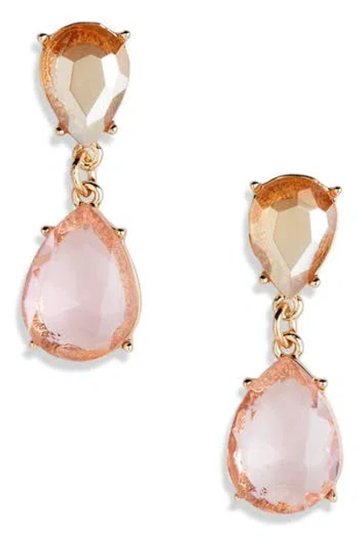 Nordstrom Rack Double Drop Crystal Earrings In Pink