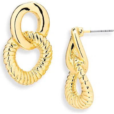 Nordstrom Rack Double Drop Hoop Earrings In Gold