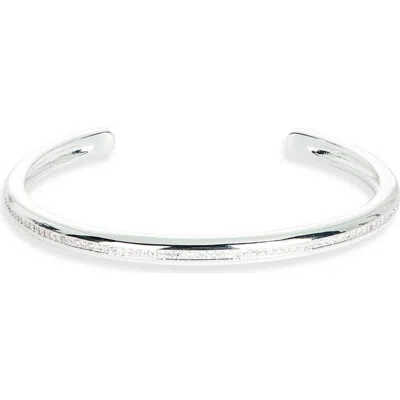 Nordstrom Rack Double Row Cubic Zirconia Cuff Bracelet In Clear- Silver