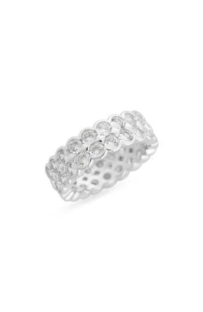 Nordstrom Rack Double Row Cz Eternity Ring In Silver